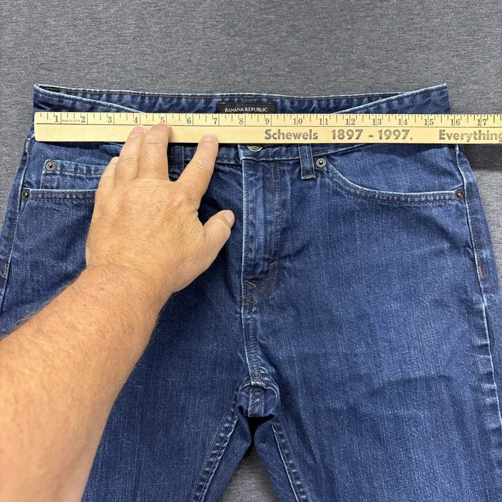 Banana Republic Jeans Mens 32x29 Slim Straight Dark Wash Blue Denim Streetwear
